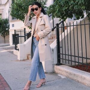 J. Crew Women's Beige Double-Breasted Trench Coat